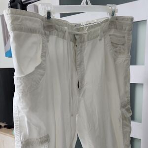 Caribbean Joe Women's White Cargo Pants